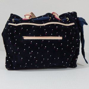 Juicy Couture Velour Bag Shoulder Navy Blue